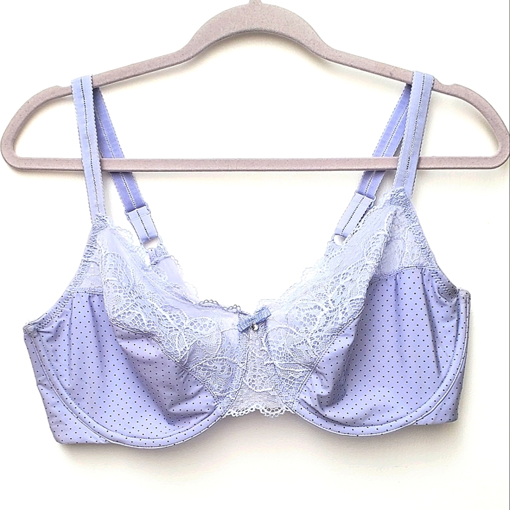 Bali Lavender Lace Micro Dots Bra Size 38DD